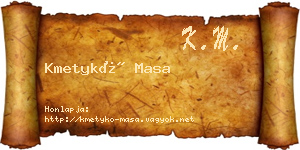Kmetykó Masa névjegykártya